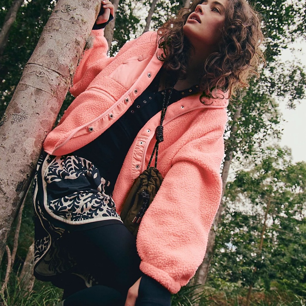 FREE PEOPLE Movement Hit the Slopes Fleece Jacket Just Peachy